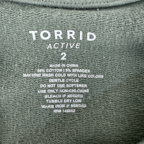 Torrid Green Terry Crew Neck Long Sleeve Active Sweatshirt and Jogger Set 2X/3X - Picture 9 of 14